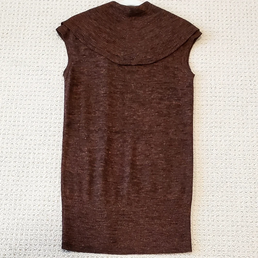 Tracy Reese Wool/Linen Cranberry Black Longline Vest Cardigan Sweater, Med, EUC - Picture 15 of 16